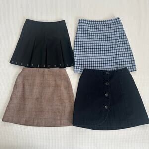 Girls Fall Winter Mini Skirt Assorted Plaid and Black Pack of 4 Size 11-12 Year
